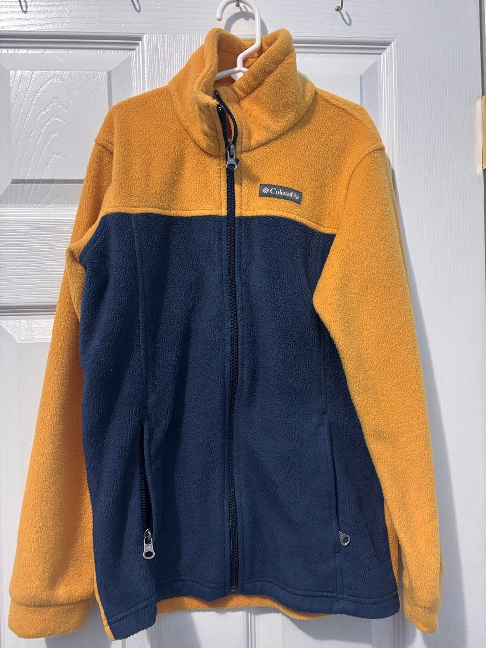 Columbia Two-Tone Fleece Jacket in Mustard & Navy